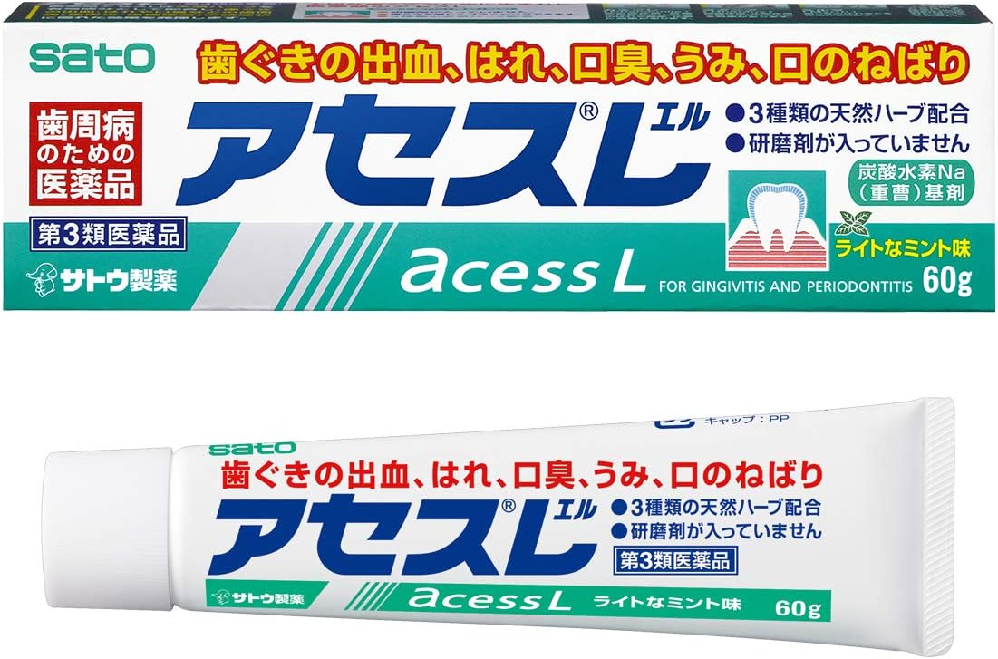 [N-0162-1] 치주염 아세스L 60g 라이트한 민트맛